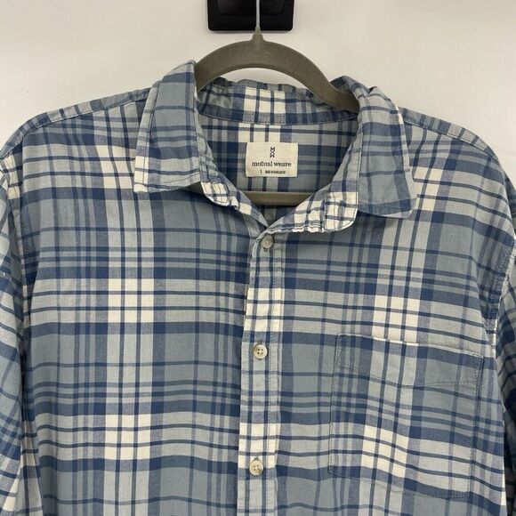 Mutual Weave Shirt Men's Large Tartan Plaid Button Up Outdoor Casual Preppy - Picture 2 of 10